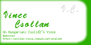 vince csollan business card